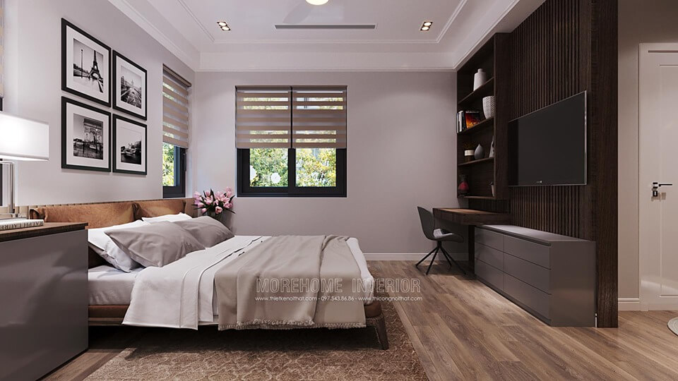 Thiết kế nội thất phòng ngủ gỗ