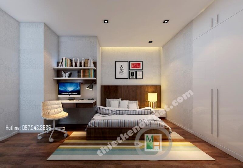Thiết kế nội thất phòng ngủ gỗ