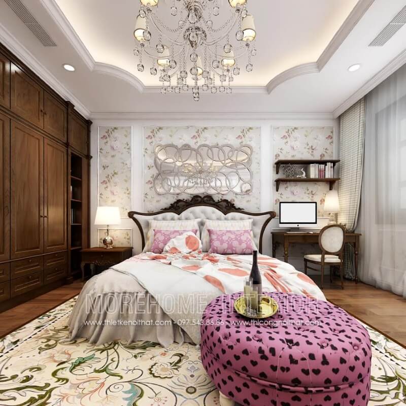 Thiết kế nội thất phòng ngủ gỗ