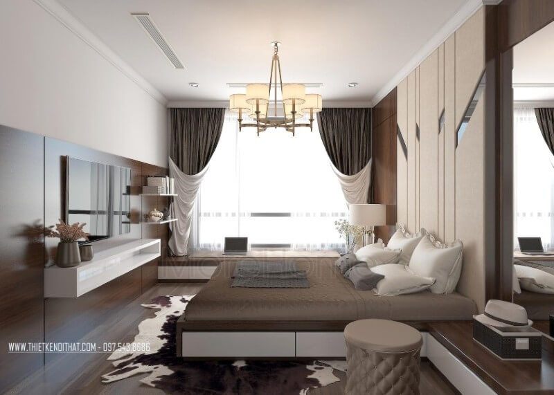 Hình ảnh mẫu thiết kế nội thất phòng ngủ chung cư sang trọng, cuốn hút